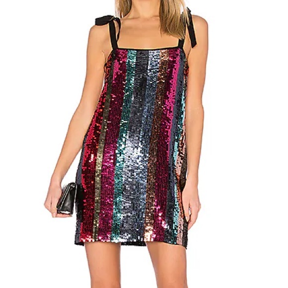 Tanya Taylor Dresses & Skirts - Tanya Taylor Sequin Stripe Erykah Dress with Tie Size 2
